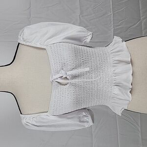 ASOS Size 6 White Smocked Milkmaid Style Top, Excellent Used Condition